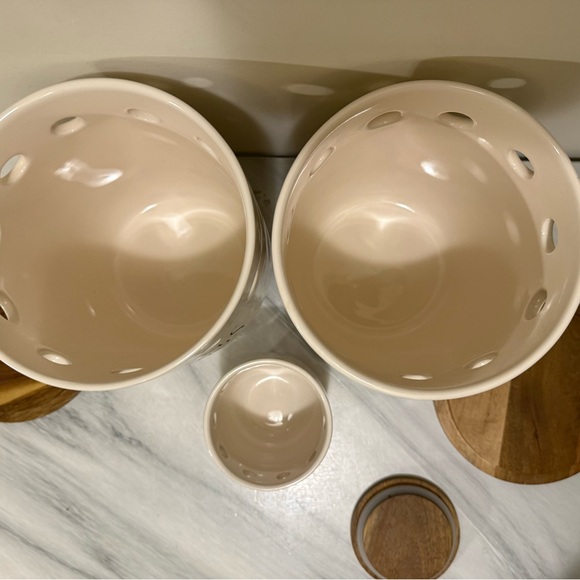 Rae Dunn White and Brown Food Storage Canisters - Picture 3 of 5